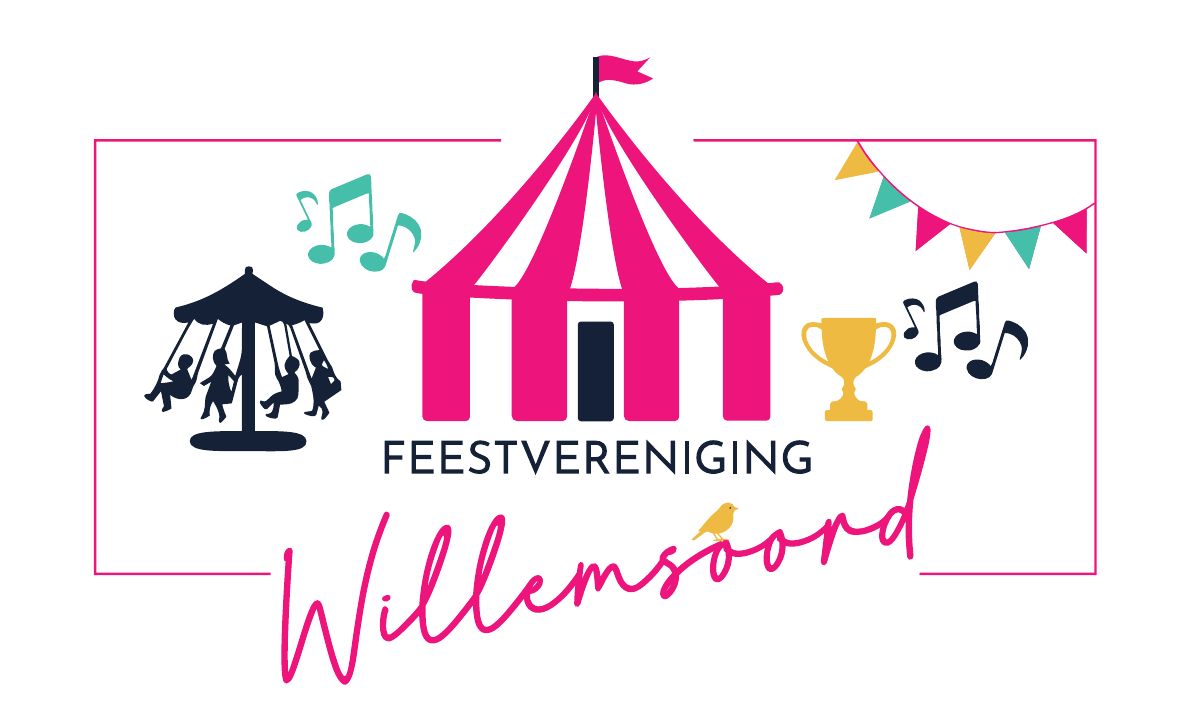 Een feesttent, muziek en vlaggetjes in het nieuwe logo